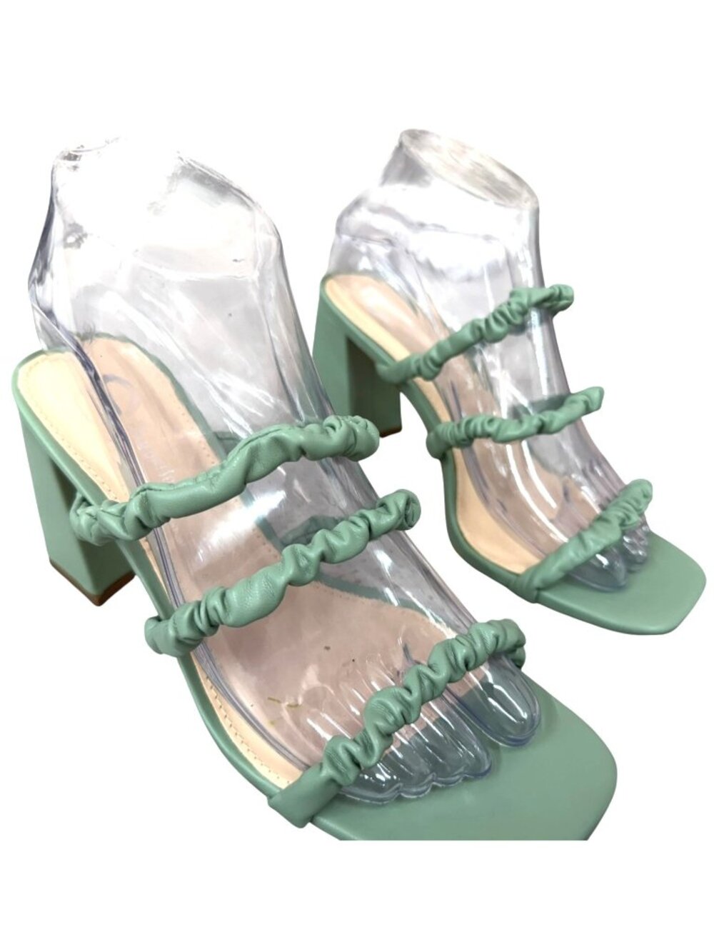 Journee Collection Reagaan Open Square Toe Block Heel Sandals Women Size 7